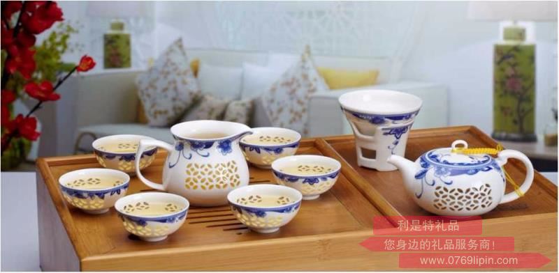 富貴滿堂（薄胎玲瓏茶具十件套）
