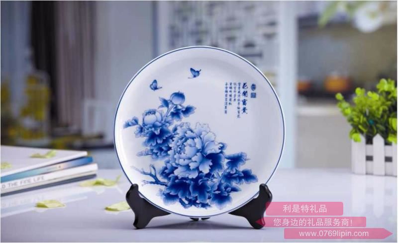 花開富貴（青花10寸掛盤）