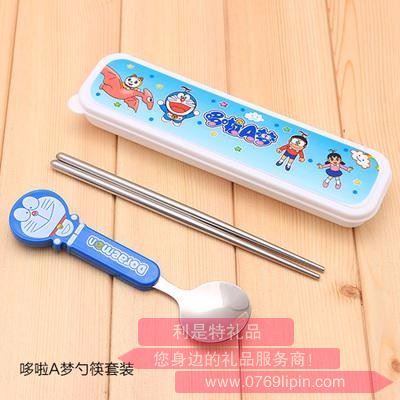 卡通勺塑料盒2件套餐具 LMD-KT-015