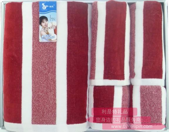 彩條 浴巾1條+毛巾2條+方巾2條組合套裝