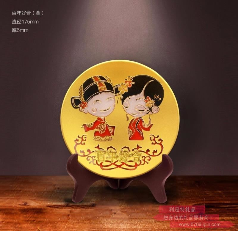 7寸定制類(lèi)百年好合工藝擺件