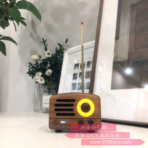 貓王收音機·小王子原木FM/藍牙便攜式音箱MW-2  胡桃木