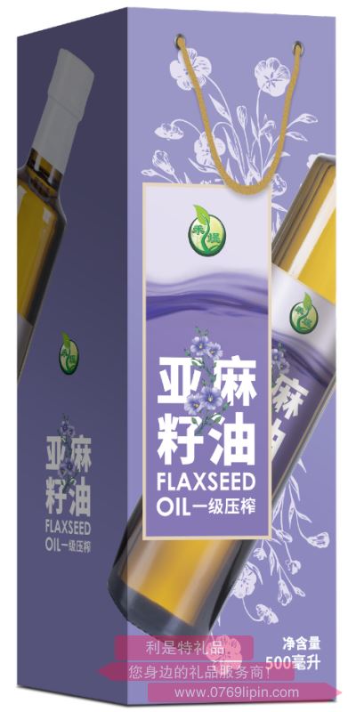 禾煜一級壓榨亞麻籽油單瓶裝禮盒500ml