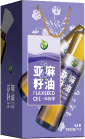 禾煜一級壓榨亞麻籽油雙瓶裝禮盒1000ml