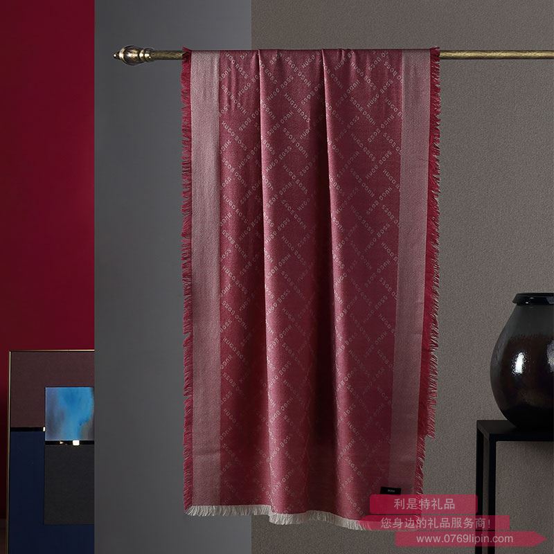 HBPJ-001  HUGO BOSS LOGO提花披肩（紅）