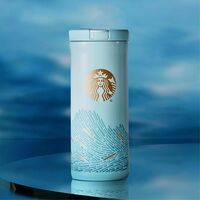 星巴克微藍(lán)韻律款吸管保溫杯