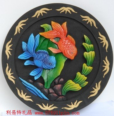 炭雕-魚水合歡