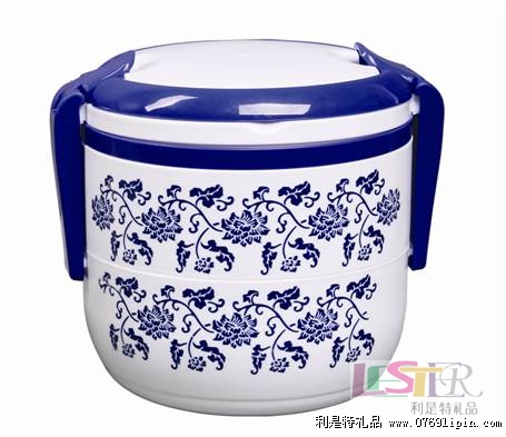 圓形手提雙層飯盒